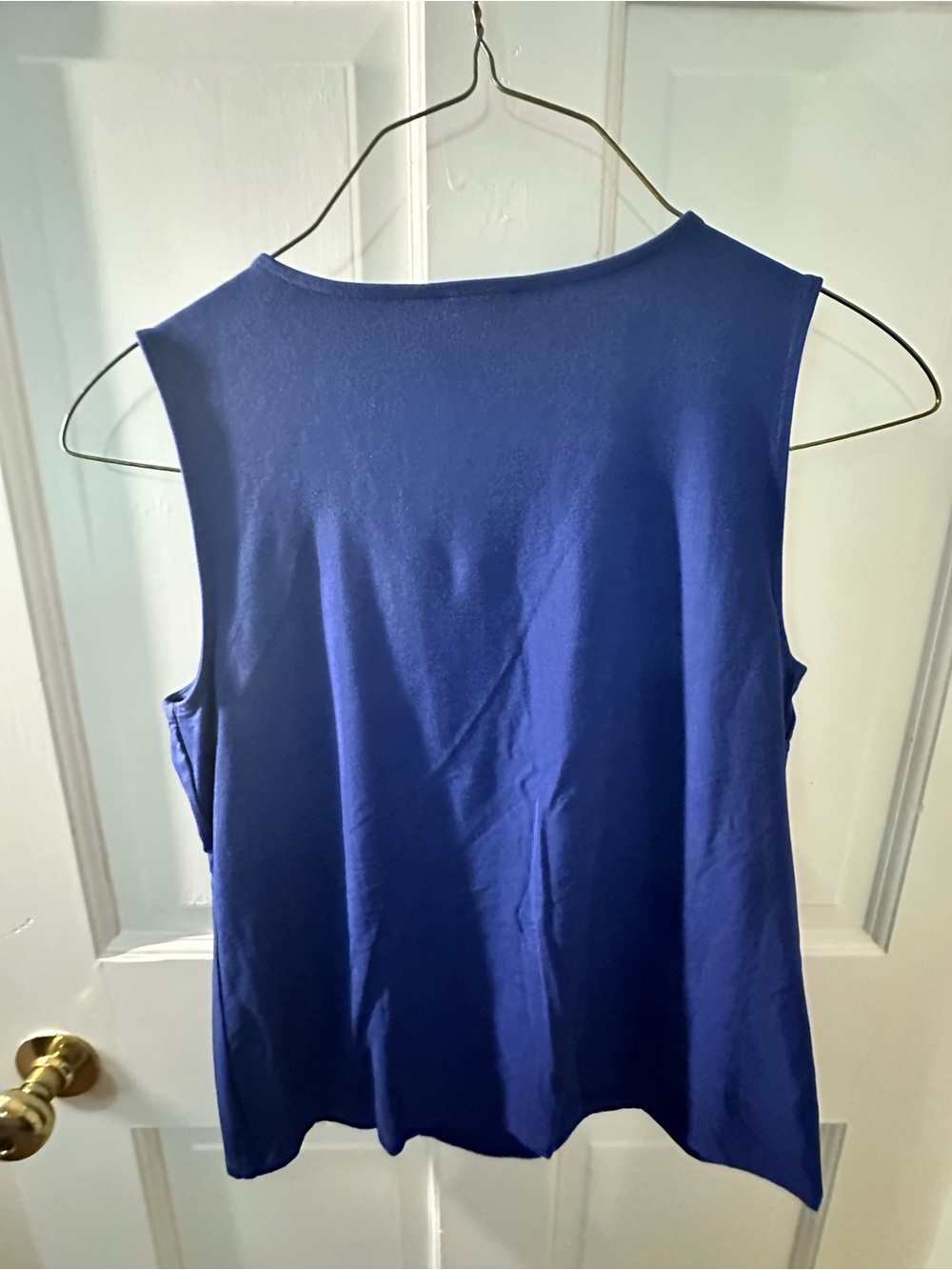 Talbots Royal Blue Sleeveless Ruffle Neck Shell - Picture 4 of 5